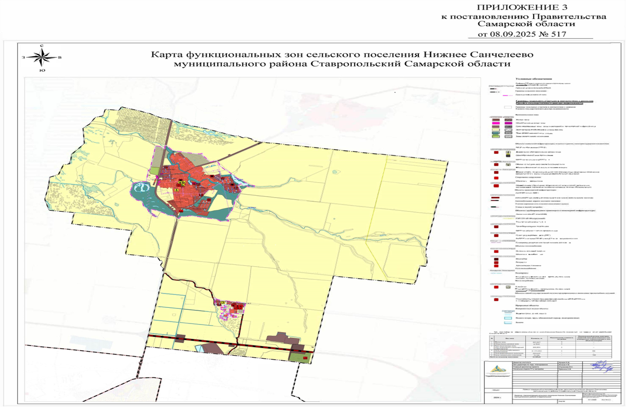 Постановление Правительства Самарской области от 08.09.2025 N 517 "О внесении изменений в Генеральный план сельского поселения Нижнее Санчелеево муниципального района Ставропольский Самарской области"